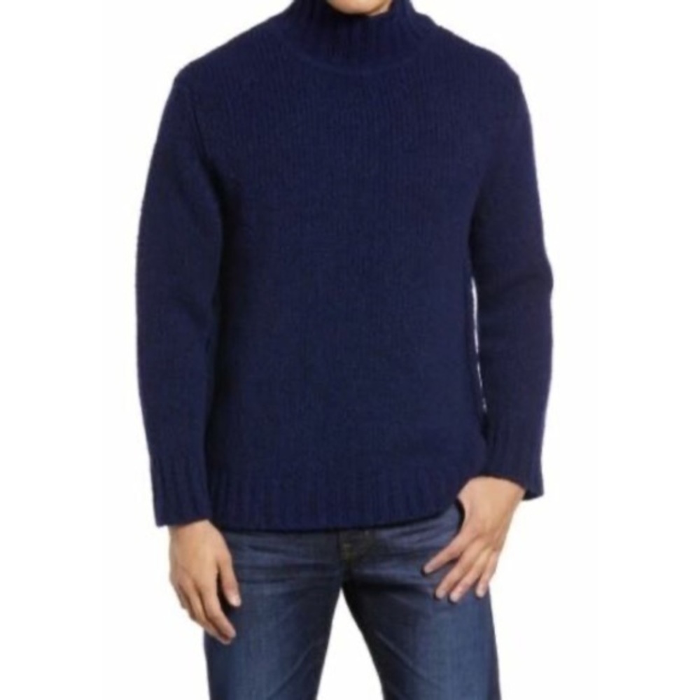 NN07 Navy Blue Douglas Wool Blend‎ Turtleneck Pullover Sweater Size M NWT